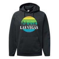 Las Vegas Retro Skyline Performance Fleece Hoodie