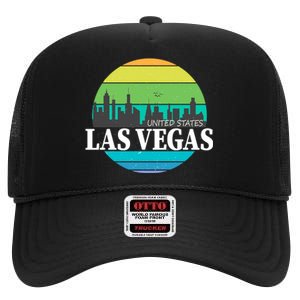 Las Vegas Retro Skyline High Crown Mesh Back Trucker Hat