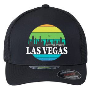 Las Vegas Retro Skyline Flexfit Unipanel Trucker Cap