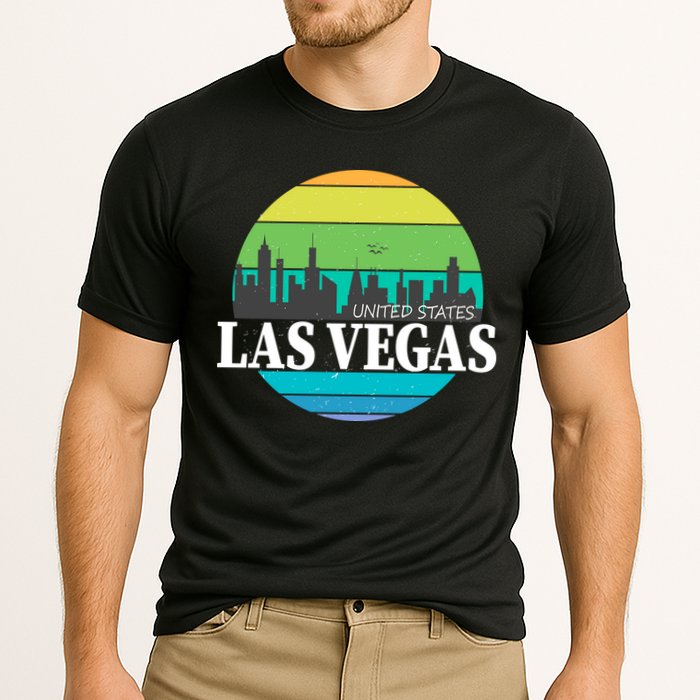 Las Vegas Retro Skyline Cooling Performance Crew T-Shirt