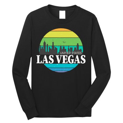 Las Vegas Retro Skyline Long Sleeve Shirt