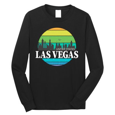 Las Vegas Retro Skyline Long Sleeve Shirt