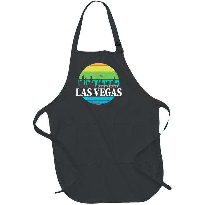 Las Vegas Retro Skyline Full-Length Apron With Pockets