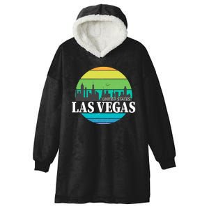 Las Vegas Retro Skyline Hooded Wearable Blanket