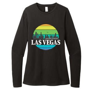 Las Vegas Retro Skyline Womens CVC Long Sleeve Shirt