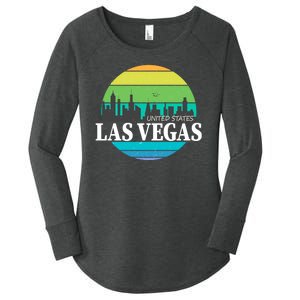 Las Vegas Retro Skyline Women's Perfect Tri Tunic Long Sleeve Shirt