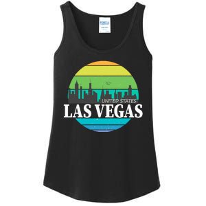 Las Vegas Retro Skyline Ladies Essential Tank