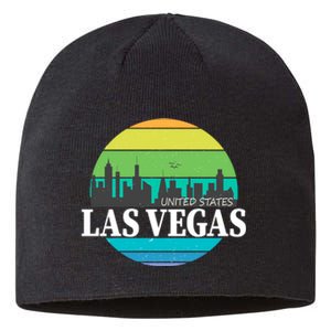 Las Vegas Retro Skyline Sustainable Beanie