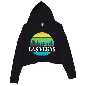 Las Vegas Retro Skyline Crop Fleece Hoodie