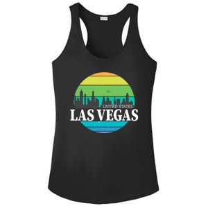 Las Vegas Retro Skyline Ladies PosiCharge Competitor Racerback Tank