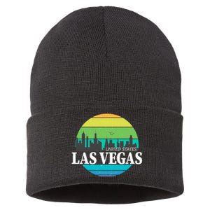 Las Vegas Retro Skyline Sustainable Knit Beanie