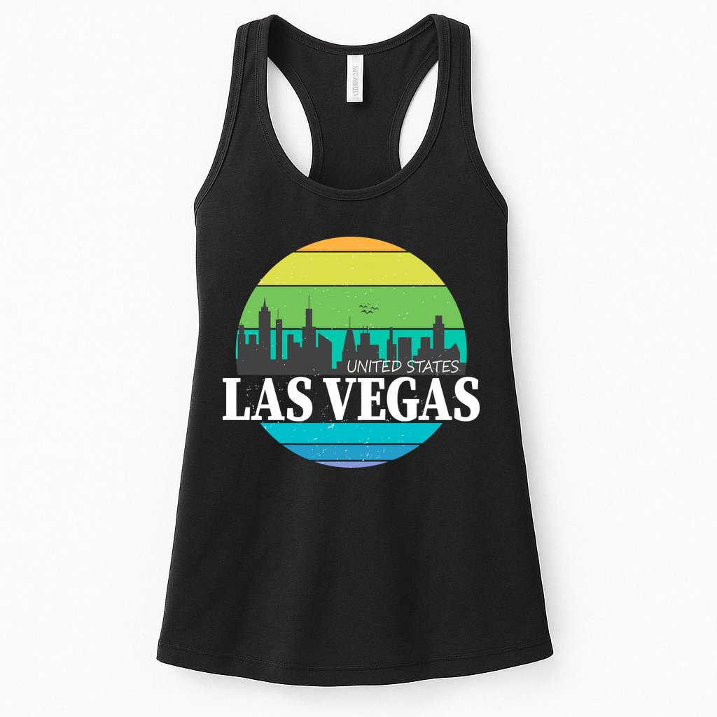 Las Vegas Retro Skyline Womens Tank Top