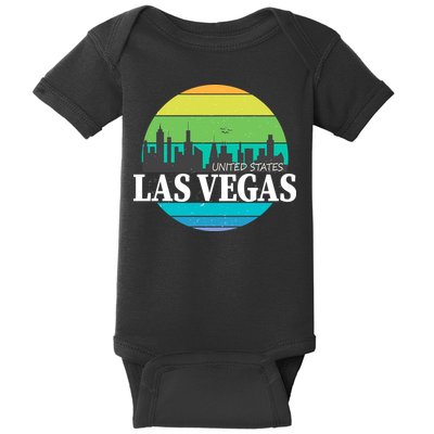 Las Vegas Retro Skyline Baby Bodysuit