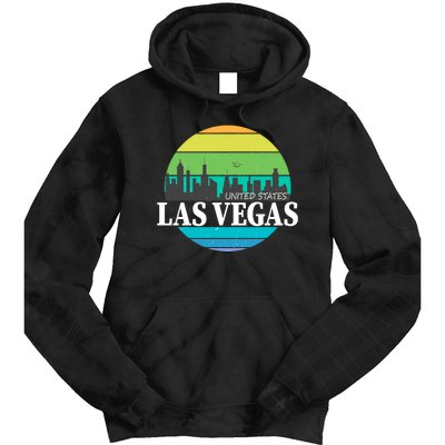 Las Vegas Retro Skyline Tie Dye Hoodie