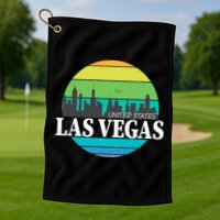 Las Vegas Retro Skyline Golf Towel