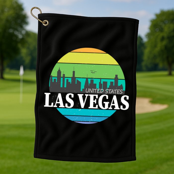 Las Vegas Retro Skyline Golf Towel