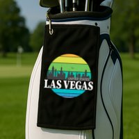 Las Vegas Retro Skyline Golf Towel