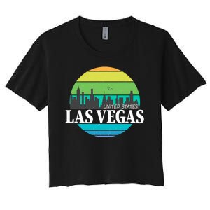 Las Vegas Retro Skyline Women's Crop Top Tee