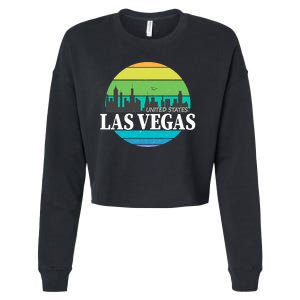 Las Vegas Retro Skyline Cropped Pullover Crew