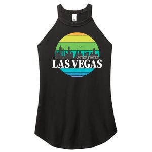 Las Vegas Retro Skyline Women's Perfect Tri Rocker Tank