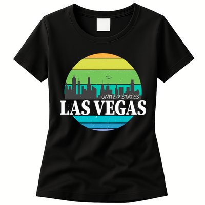 Las Vegas Retro Skyline Womens T-Shirt