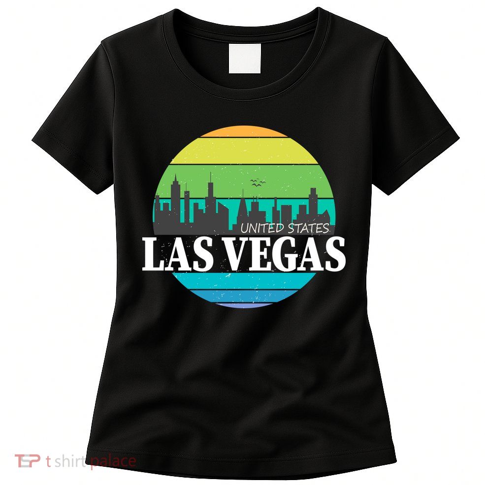 Las Vegas Retro Skyline Womens T-Shirt