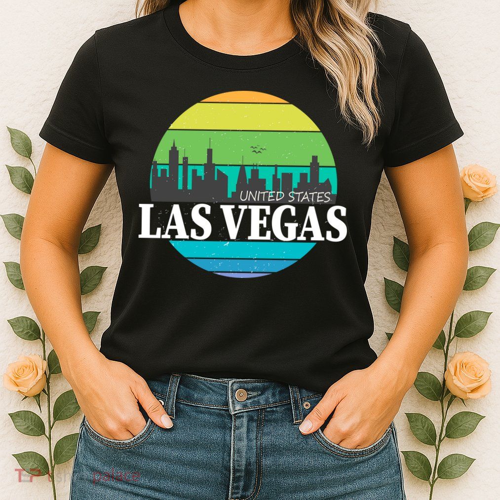 Las Vegas Retro Skyline Womens T-Shirt