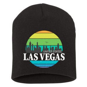 Las Vegas Retro Skyline Short Acrylic Beanie