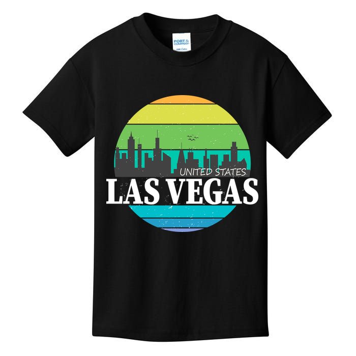 Las Vegas Retro Skyline Kids T-Shirt