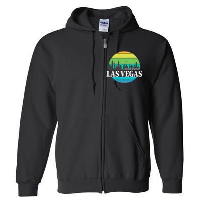 Las Vegas Retro Skyline Full Zip Hoodie