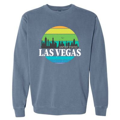 Las Vegas Retro Skyline Garment-Dyed Sweatshirt