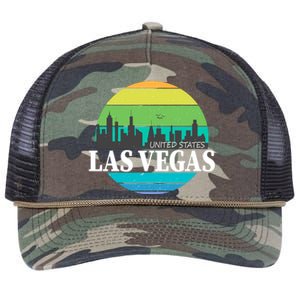 Las Vegas Retro Skyline Retro Rope Trucker Hat Cap