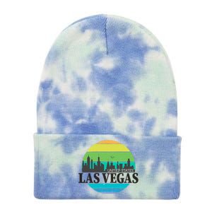 Las Vegas Retro Skyline Tie Dye 12in Knit Beanie