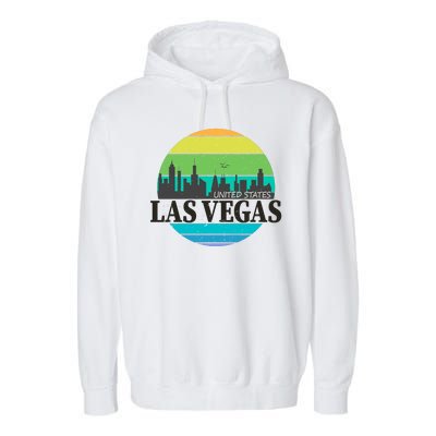 Las Vegas Retro Skyline Garment-Dyed Fleece Hoodie