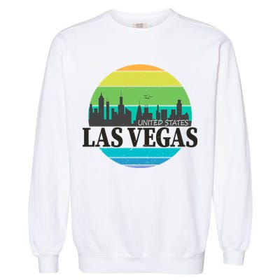 Las Vegas Retro Skyline Garment-Dyed Sweatshirt