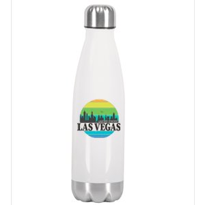 Las Vegas Retro Skyline Stainless Steel Insulated Water Bottle