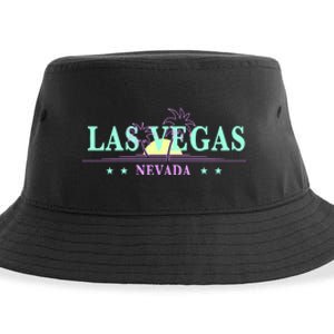 Las Vegas Retro Sunset Palm Trees Sustainable Bucket Hat