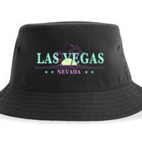 Las Vegas Retro Sunset Palm Trees Sustainable Bucket Hat