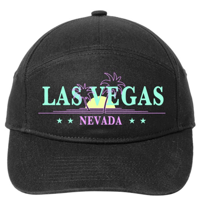 Las Vegas Retro Sunset Palm Trees 7-Panel Snapback Hat