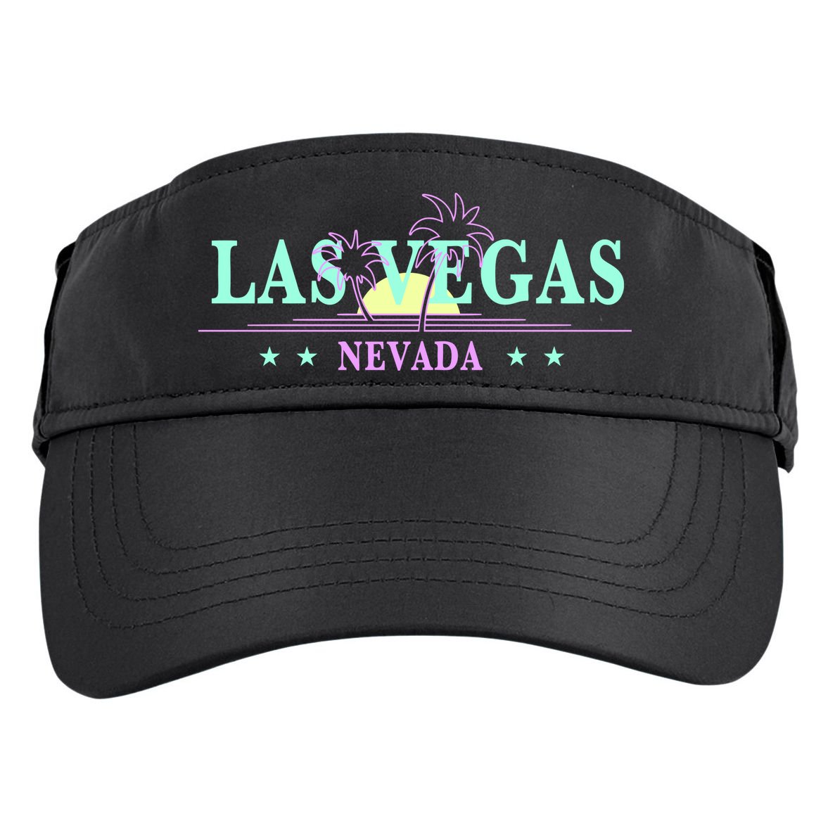 Las Vegas Retro Sunset Palm Trees Adult Drive Performance Visor
