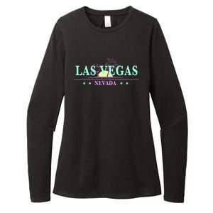 Las Vegas Retro Sunset Palm Trees Womens CVC Long Sleeve Shirt