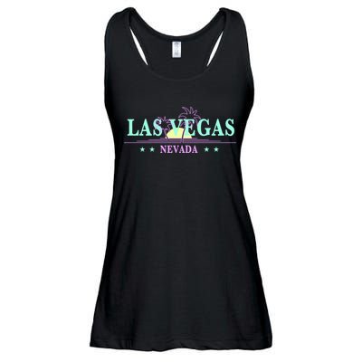 Las Vegas Retro Sunset Palm Trees Ladies Essential Flowy Tank