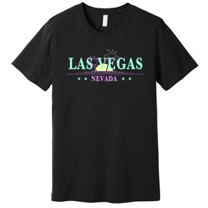 Las Vegas Retro Sunset Palm Trees Premium T-Shirt