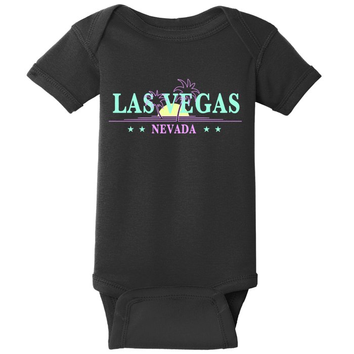 Las Vegas Retro Sunset Palm Trees Baby Bodysuit