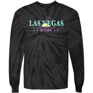 Las Vegas Retro Sunset Palm Trees Tie-Dye Long Sleeve Shirt