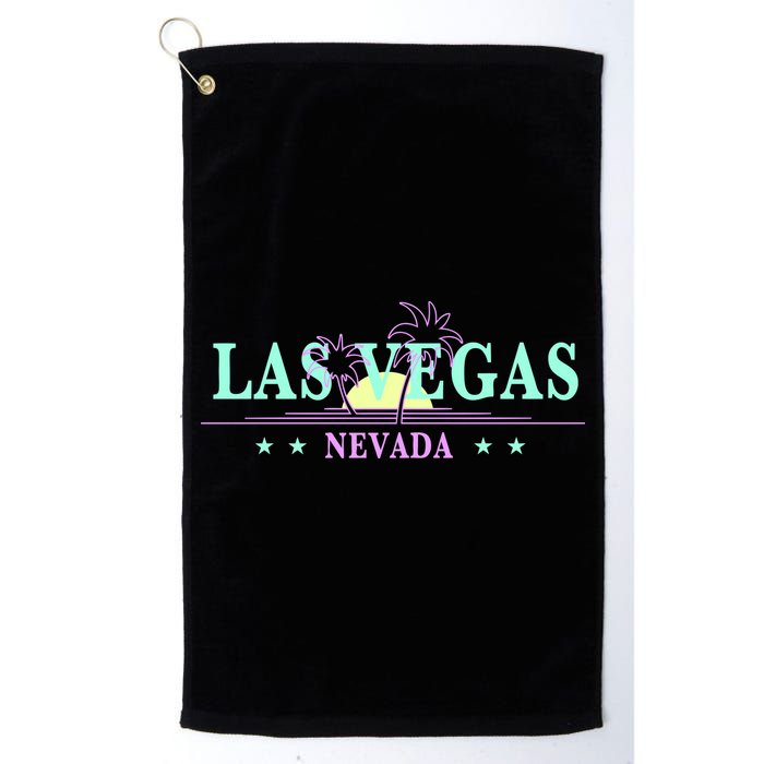 Las Vegas Retro Sunset Palm Trees Golf Towel