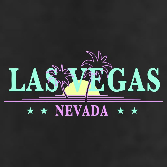 Las Vegas Retro Sunset Palm Trees Golf Towel