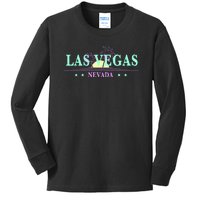 Las Vegas Retro Sunset Palm Trees Kids Long Sleeve Shirt