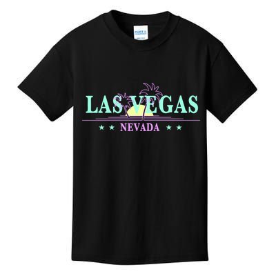 Las Vegas Retro Sunset Palm Trees Kids T-Shirt