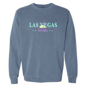 Las Vegas Retro Sunset Palm Trees Garment-Dyed Sweatshirt